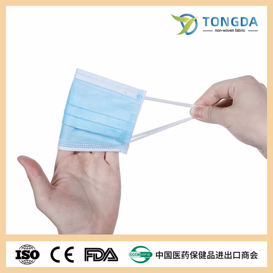 CE FDA 3ply 4ply Ear Loop Tie Hospital Mascarilla Non Woven Type Iir Supplier Wholesale Dust Blue White Black Protective Surgical Disposable Medical Face Mask