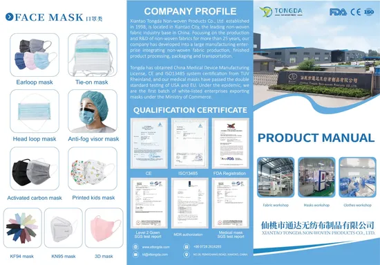 CE FDA 3ply 4ply Ear Loop Tie Hospital Mascarilla Non Woven Type Iir Supplier Wholesale Dust Blue White Black Protective Surgical Disposable Medical Face Mask