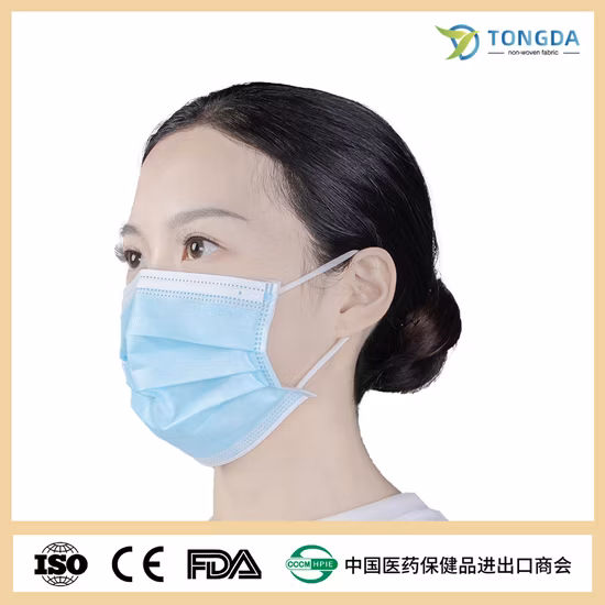CE FDA 3ply 4ply Ear Loop Tie Hospital Mascarilla Non Woven Type Iir Supplier Wholesale Dust Blue White Black Protective Surgical Disposable Medical Face Mask