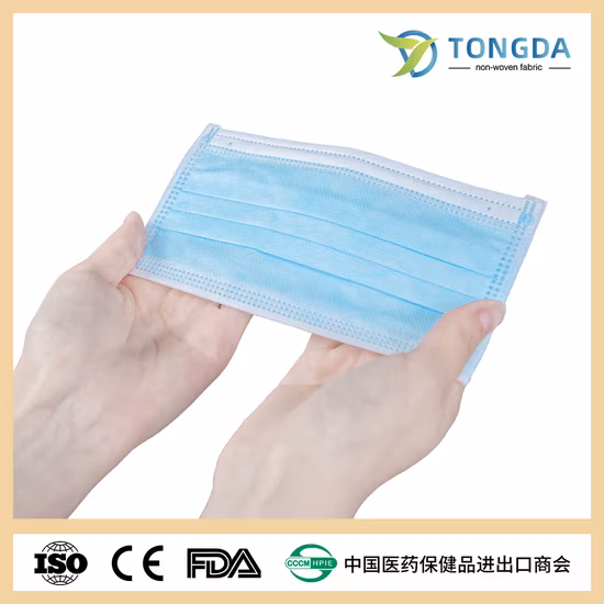 CE FDA 3ply 4ply Ear Loop Tie Hospital Mascarilla Non Woven Type Iir Supplier Wholesale Dust Blue White Black Protective Surgical Disposable Medical Face Mask