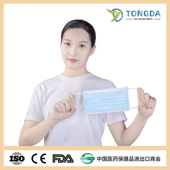 CE FDA 3ply 4ply Ear Loop Tie Hospital Mascarilla Non tessuto Tipo Iir Fornitore Polvere all'ingrosso Blu Bianco Nero Maschera protettiva chirurgica chirurgica monouso