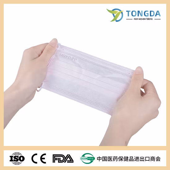 Maschera protettiva monouso in tessuto non tessuto a 3 strati di sicurezza protettiva chirurgica/ospedaliera/medica/dentale